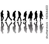 people black silhouettes ... | Shutterstock .eps vector #46066603