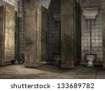 Old Abandoned Bathroom With...
