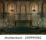 Fantasy Church Altar With...