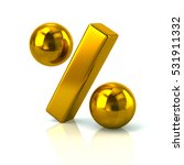 golden percent icon 3d... | Shutterstock . vector #531911332