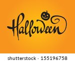 word halloween on a yellow... | Shutterstock .eps vector #155196758