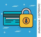 online security with padlock... | Shutterstock .eps vector #1107989492