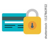 credit card with padlock | Shutterstock .eps vector #1127863922