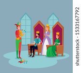 princess with kings and joker... | Shutterstock .eps vector #1533167792