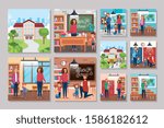 bundle back to school with set... | Shutterstock .eps vector #1586182612