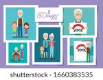 five designs of cute... | Shutterstock .eps vector #1660383535