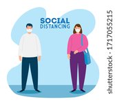campaign of social distancing... | Shutterstock .eps vector #1717055215