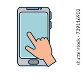 hand user with smartphone... | Shutterstock .eps vector #729116902