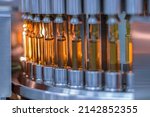 Small photo of Pharmaceutical Optical Ampoule Inspection Machine. Inspects Vials And Ampules For Particulates In Liquid And Container Defects. Pharmaceutical Manufacturing. Ampule Medications.