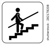 Upstairs    Use Handrail Sign...