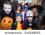 Children in halloween costumes...