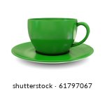 Green Coffee Cup Isolated On...