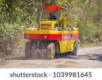 Small photo of CHIANG RAI, THAILAND - FEBRUARY 01, 2018: Outdoor view of machinery for rail road construction in Chiang Mai, Thailand, working on a road construction site to smooth the ground