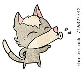 howling wolf cartoon | Shutterstock .eps vector #716322742