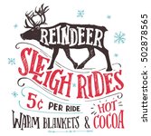 Old Fashioned Reindeer Sleigh...