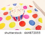 Cupcake In Multicolored Plate...