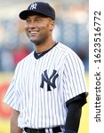 Small photo of BRONX, NY - MAY 10: New York Yankees shortstop Derek Jeter (2) smiles before the game against the Tampa Bay Rays on May 10, 2012 at Yankee Stadium.