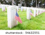 American Flags On Tombstones In ...