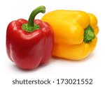Two Capsicums over white background