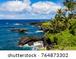 Hawaiian Coast Line On Maui...