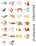 kids alphabet. rasterized... | Shutterstock . vector #128614265
