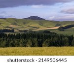 Small photo of Scenic view of hilly terrain, Longridge North, Southland, New Zealand