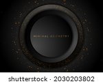 black circles with golden shiny ... | Shutterstock .eps vector #2030203802