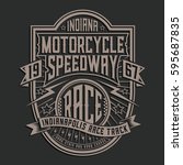motorcycle racing typography ... | Shutterstock .eps vector #595687835