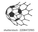 Soccer Football Ball In Goal...