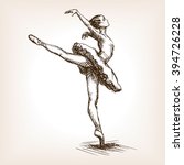 Ballet Dancer Girl Sketch Style ...
