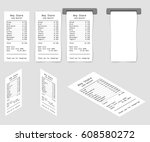 cash receipt set made in... | Shutterstock .eps vector #608580272