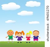 vector happy kids. | Shutterstock .eps vector #69601270