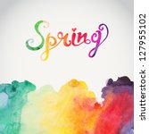 "spring" vector watercolor... | Shutterstock .eps vector #127955102