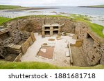 Skara Brae, a stone built Neolithic settlement, located in the Orkney archipelago of Scotland. 3180 BC to 2500 BC. Is Europe