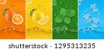 juicy and fresh fruit. orange ... | Shutterstock .eps vector #1295313235
