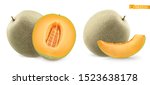 sweet melon  cantaloupe. 3d... | Shutterstock .eps vector #1523638178
