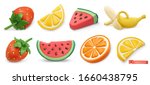 summer fruits icon set with... | Shutterstock .eps vector #1660438795