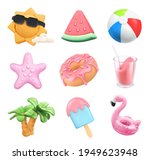 summer icons set. sun  ball ... | Shutterstock .eps vector #1949623948