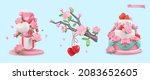 valentines day set of objects.... | Shutterstock .eps vector #2083652605