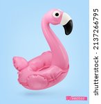 flamingo inflatable toy 3d... | Shutterstock .eps vector #2137266795