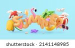 summer vacation and travel. 3d... | Shutterstock .eps vector #2141148985