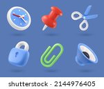 3d render vector icon set.... | Shutterstock .eps vector #2144976405