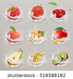fruit  berries and yogurt.... | Shutterstock .eps vector #518588182