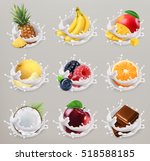 fruit  berries and yogurt.... | Shutterstock .eps vector #518588185