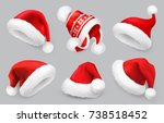 santa claus hat. winter clothes.... | Shutterstock .eps vector #738518452