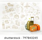time to travel. infographics... | Shutterstock .eps vector #797843245
