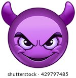 Smiling Face With Horns. Purple ...