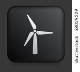 Wind Turbine Icon On Square...