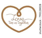 rope vector heart frame with... | Shutterstock .eps vector #790128028