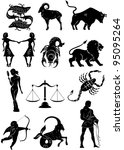 set of zodiac signs silhouettes | Shutterstock .eps vector #95095264